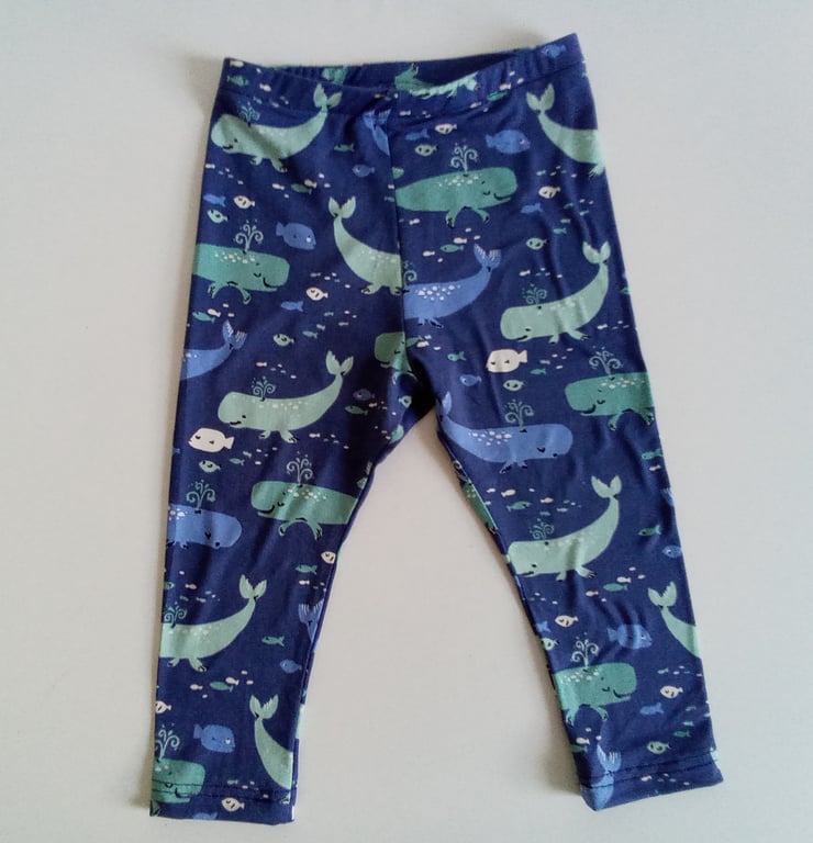 12-18 months Leggings, whales leggings, fish, unisex leggings 
