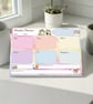 Kawaii Cat Weekly Planner Pad Pastel Feline Desk Organizer, Undated To Do List  - Image 9