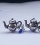 Silver teapot dangle earrings - Image 2