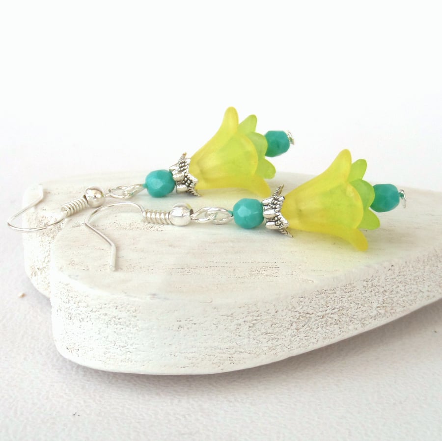 Handmade flower earrings Folksy