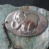 Baby Elephant Keyring in Silver Pewter