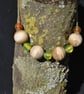Bay tree and Epoxy resin bead necklace pendant.