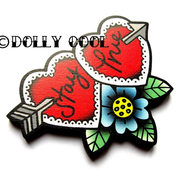 Stay True Sweetheart Brooch by Dolly Cool 40s 50s Reproduction Vintage Style 