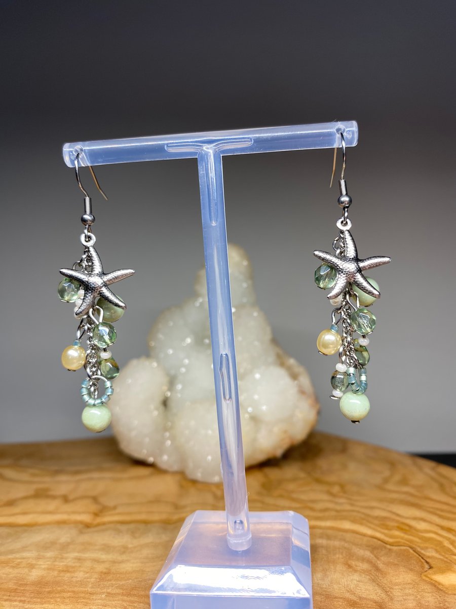 Simona - Starfish Sea-foam earrings 