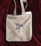 Tote Bag, Grey colour with Cow embroidery