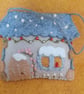 Handmade Felt Embroidered Christmas Cottage
