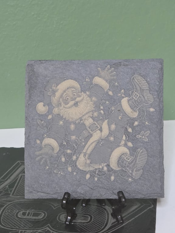Laser engraved Christmas slate