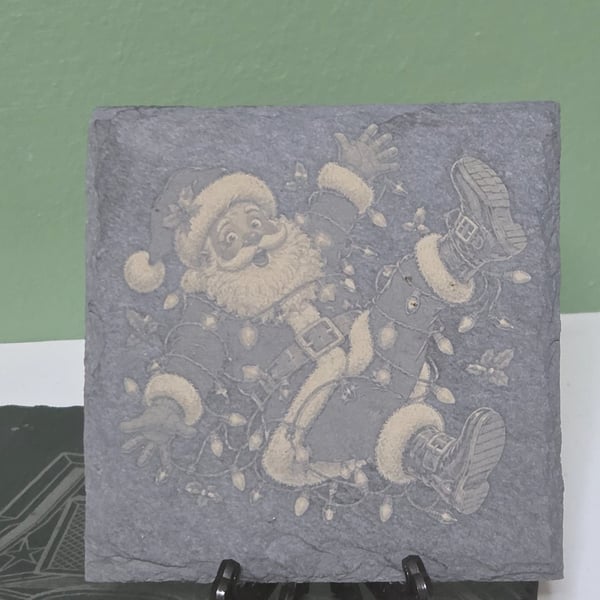 Laser engraved Christmas slate