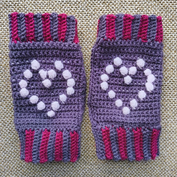 Fingerless Gloves Handwarmers Crochet Ladies