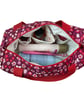 Large wash bag in Liberty cotton, floral toiletries bag with handles and pocket. - Image 3