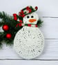 Seconds Sunday Hand crocheted festive Christmas snowman drinks coasters  - Image 2