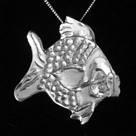 Silver Pendant: Freddy, the Cartoon Fish with a Sterling Silver Chain