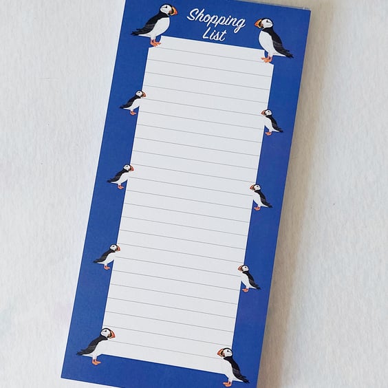 Puffin Shopping Pad, Magnetic Shopping List, Pop on your fridge