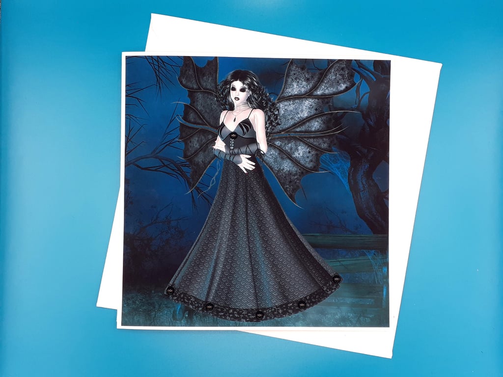 Gothic Birthday Card - 8x8 inches, 20x20cms, Handmade 