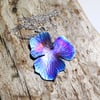  Handmade Coloured Titanium Flower Pendant Necklace - UK Free Post