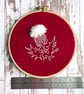 Scottish thistle embroidery art, 6.5". Hand stitched floral wall art. - Image 3