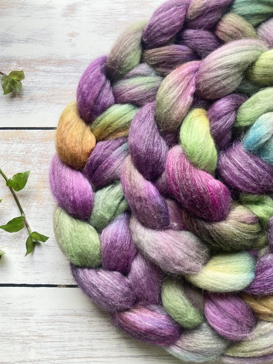 Fibre blend Romney, Shetland, bamboo 100g twilight