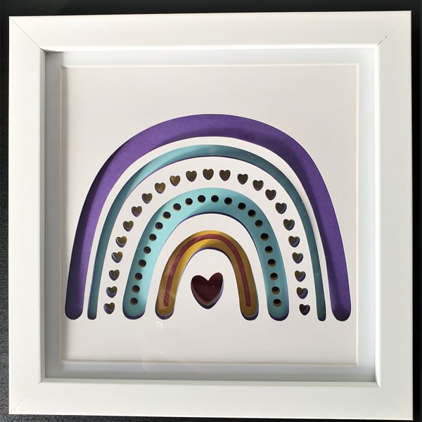 Rainbow Wall Art, 3D layered framed picture