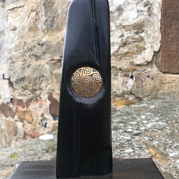 Bog Oak Monolith Sculpture