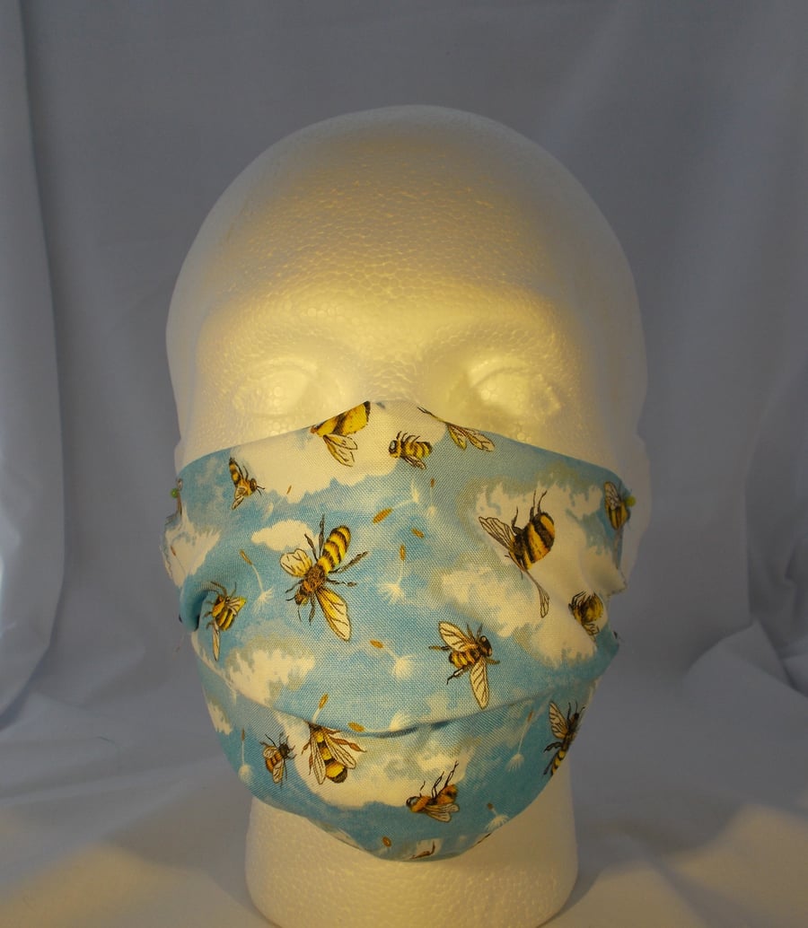 Adult Fabric Face Covering - Bees