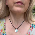 Glazed porcelain beach hut pendant