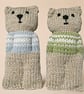Handmade knitted pair of pocket dolls - bears - Image 2