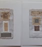 Oatmeal Speckle Bronze Grey & Natural Handstitched Geometric Small Art Pictures - Image 1