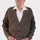 Made To Order Mans Hand Knitted Aran Wool Cardigan