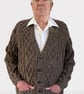 Made To Order Mans Hand Knitted Aran Wool Cardigan