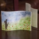 Soldier in a Poppy Field - Fused Glass Wave - 9252 - Includes donation to RBL