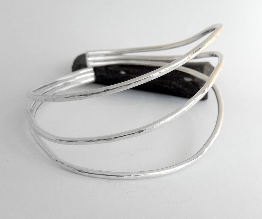 Recycled Sterling Silver Handmade Bangle 