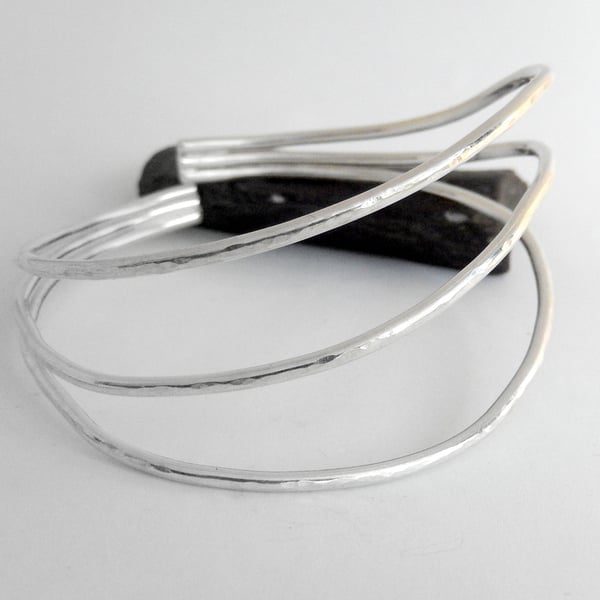 Recycled Sterling Silver Handmade Bangle 