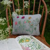   Wild Flower -  Grey Small Screen printed Cushion