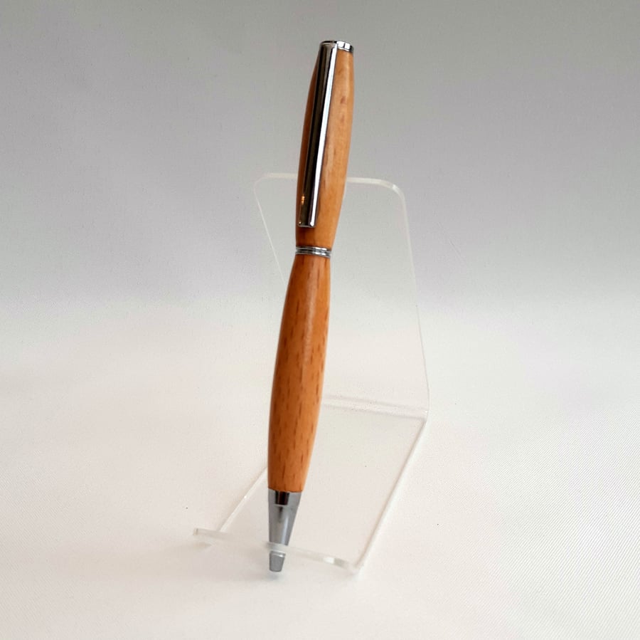 Budget Pen. Chrome plated fittings Beech Lacquer finish. (P033)