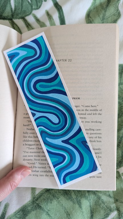 Handmade Blue Swirl Bookmark