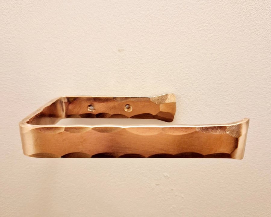 Hand Forged Copper Toilet Roll Holder Blacksmith made Loo Bathroom interior