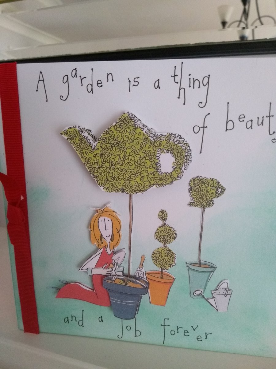 Fun topiary teapot birthday card