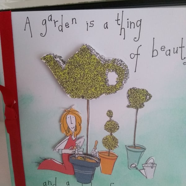 Fun topiary teapot birthday card