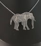 Sterling Silver Elephant Skeleton Necklace (SKU201025D) - Image 2