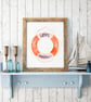 Love Cornwall Lifebuoy Ring A4 Art Print - Image 2