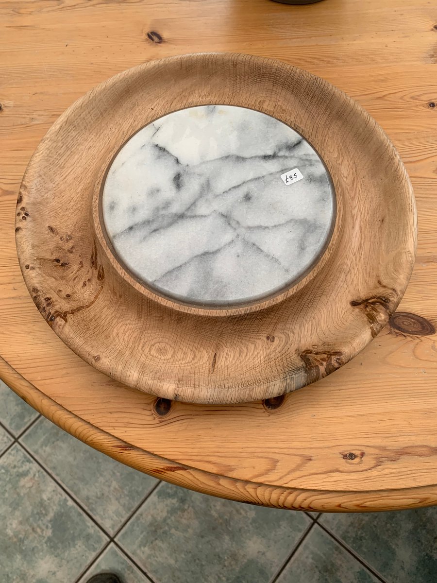 Oak and marble cheese board