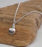 Silver necklace, silver pebble pendant