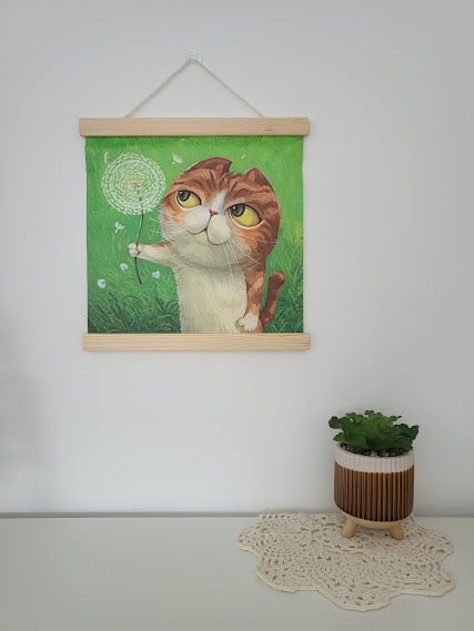 Cat Art Print Wall Hanging - The Wish Maker Kitten