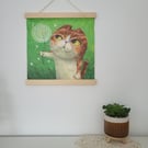 Cat Art Print Wall Hanging - The Wish Maker Kitten