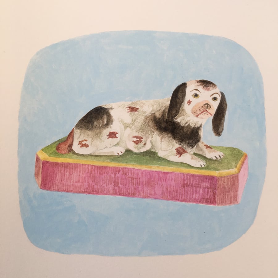 Painting of a ceramic dog