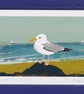 Gull on the beach - A5 - seagull -  bird art print - coastal birds - Image 3
