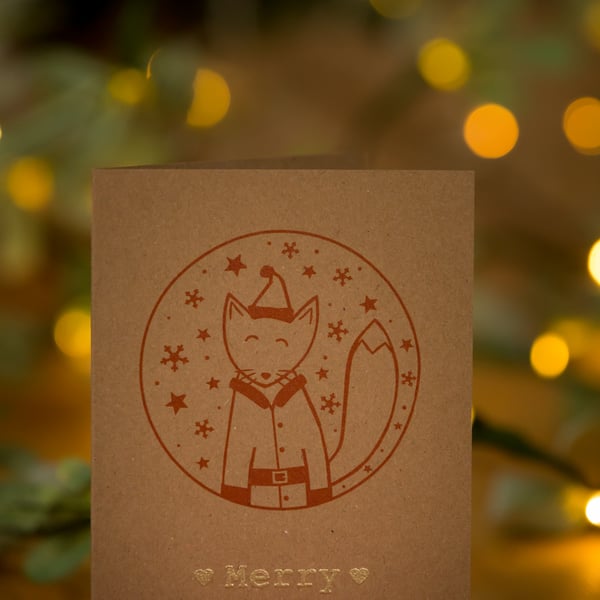 Christmas Mr Fox greetings card