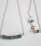 Aventurine Bead Bar Necklace, 14 k Gold - Image 5