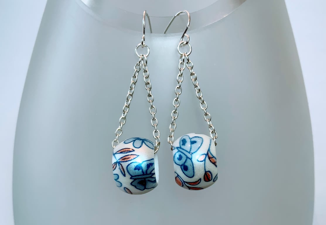 Bead & Chain Dangle Earrings