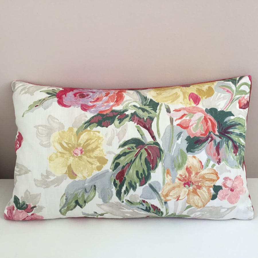 Jane Churchill Floral and Velvet Cushion Cover - Folksy